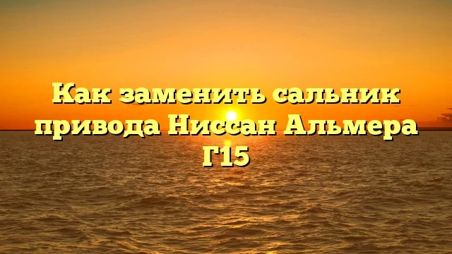 Как заменить сальник привода на Ниссан Альмера Г15: пошаговая инструкция