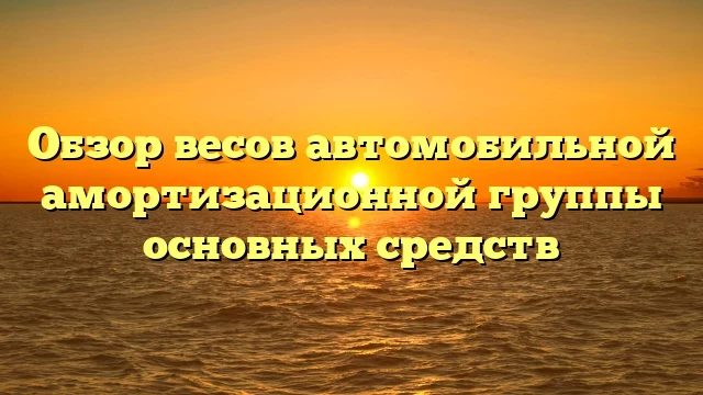 Весы автомобильные: амортизационная группа основных средств